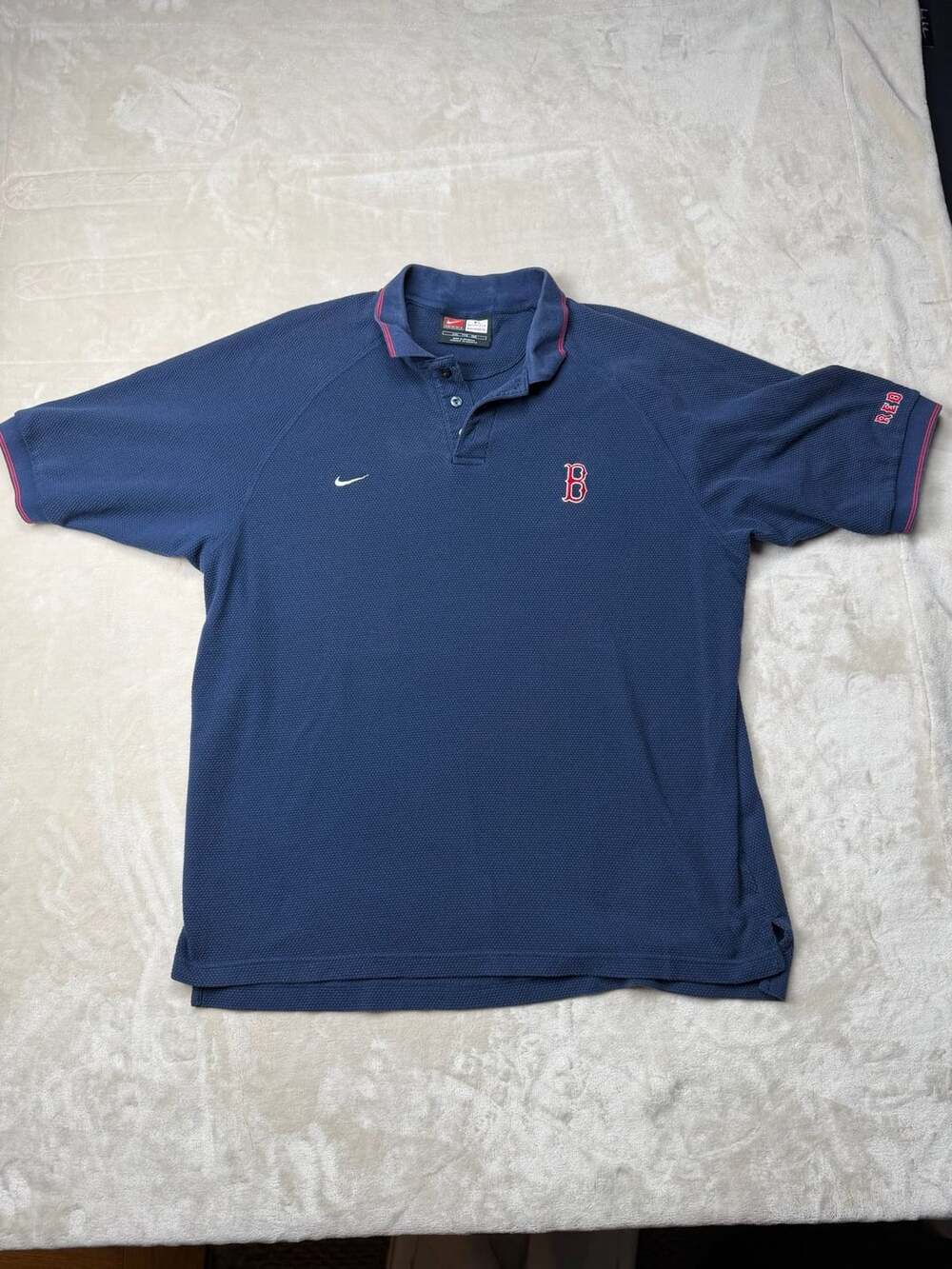 Nike Boston Red Sox Polo Size XXL Blue MLB Baseball Jersey Shirt
